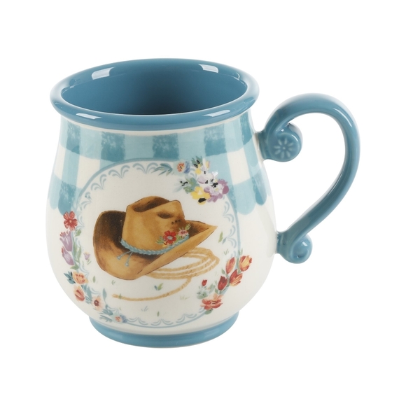 🌺 New Pioneer Woman Novelty Farm Animals Gingham Mugs, Set of 4 - Picture 6 of 9